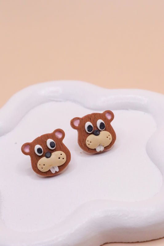 Custom Beaver Mascot Studs