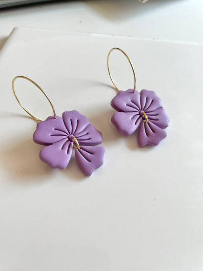 Purple Flower Hoops