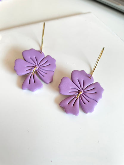 Purple Flower Hoops