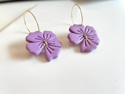 Purple Flower Hoops