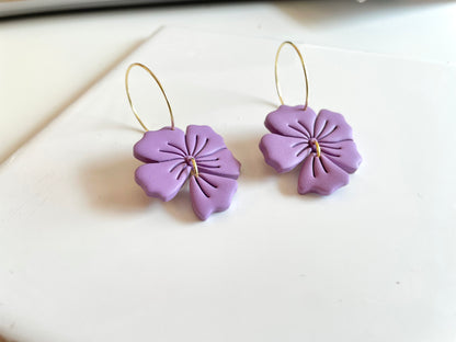 Purple Flower Hoops