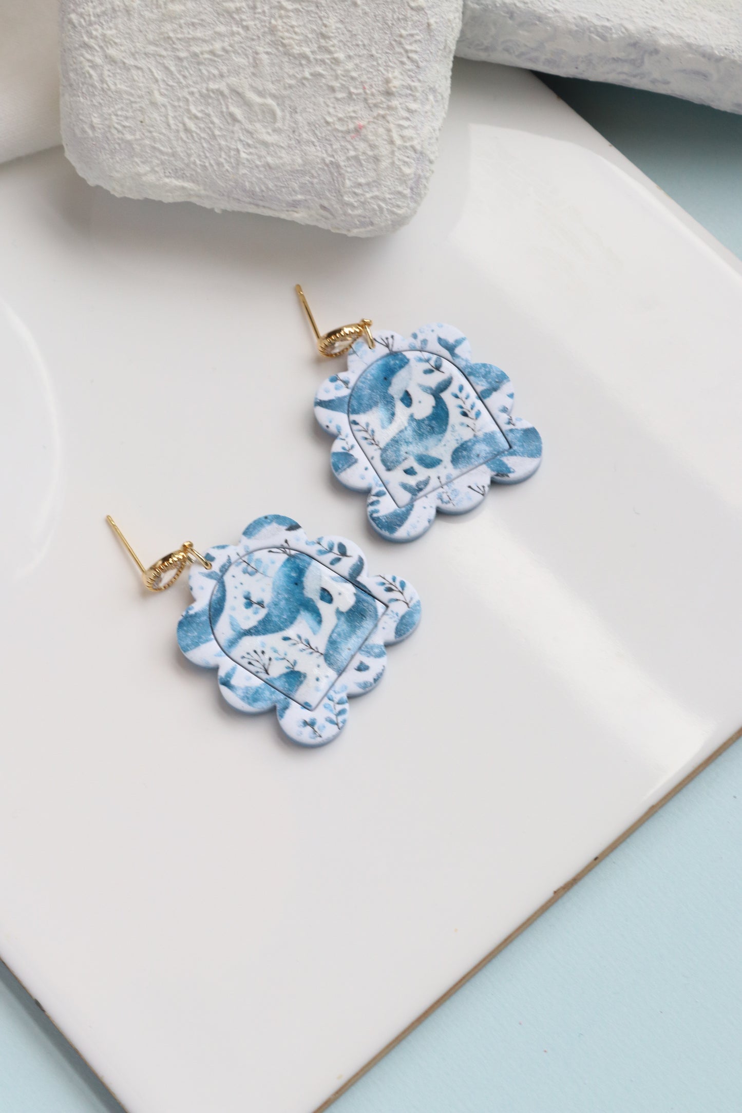 Whale of a Time Scalloped Dangles