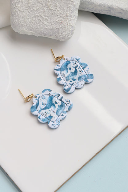 Whale of a Time Scalloped Dangles