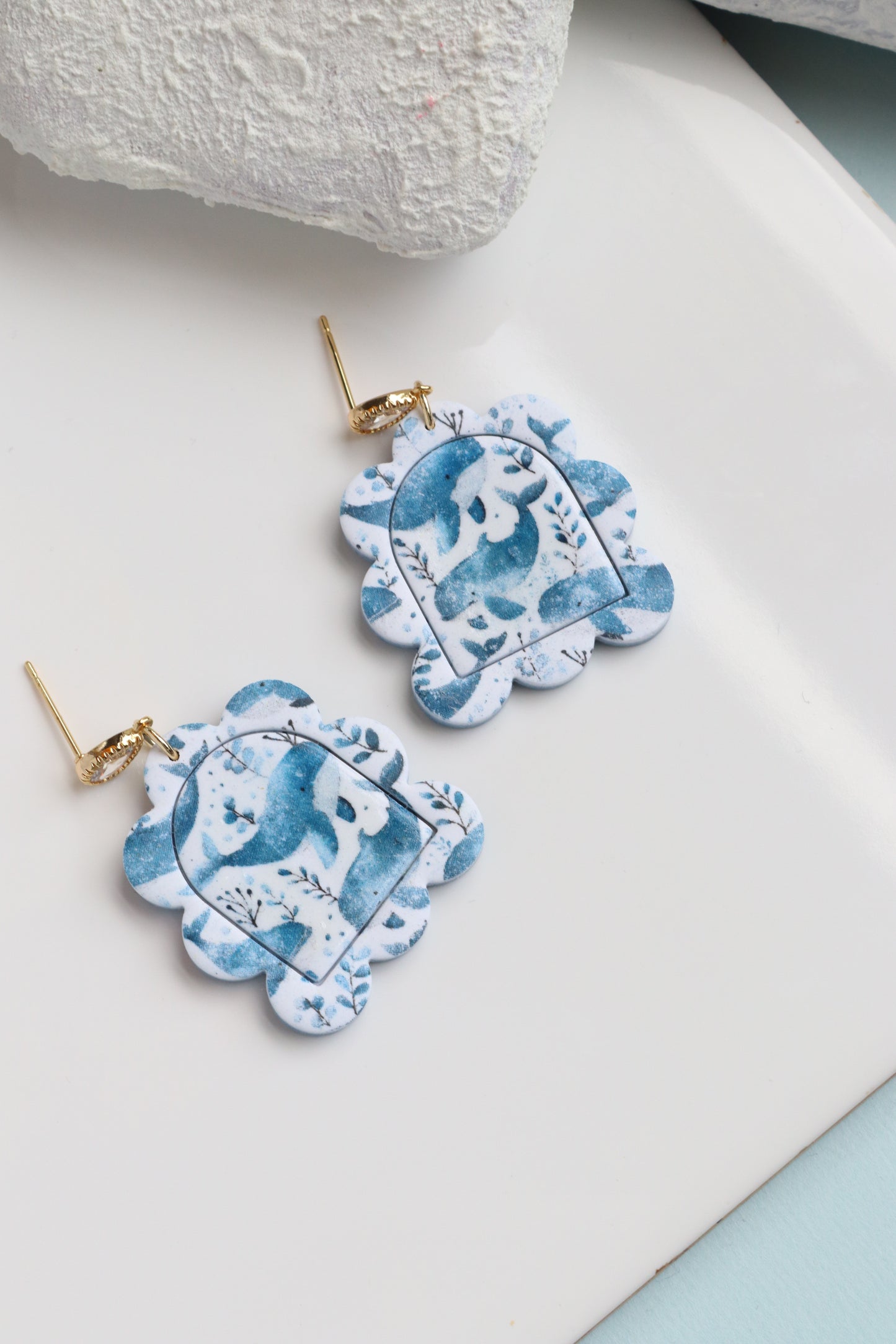 Whale of a Time Scalloped Dangles