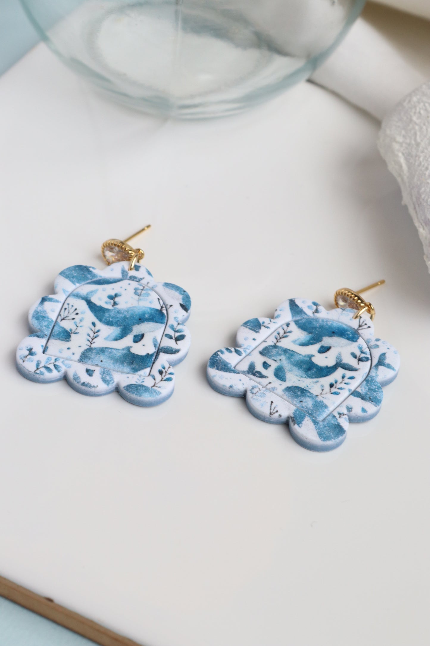 Whale of a Time Scalloped Dangles