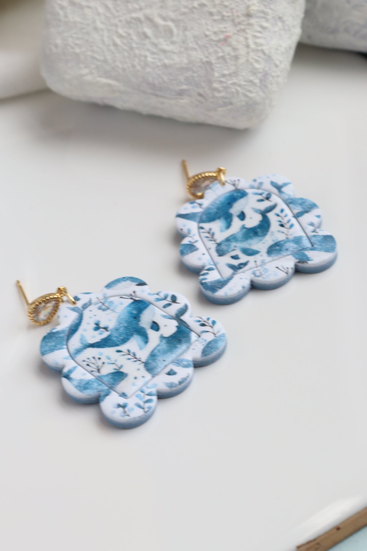 Whale of a Time Scalloped Dangles