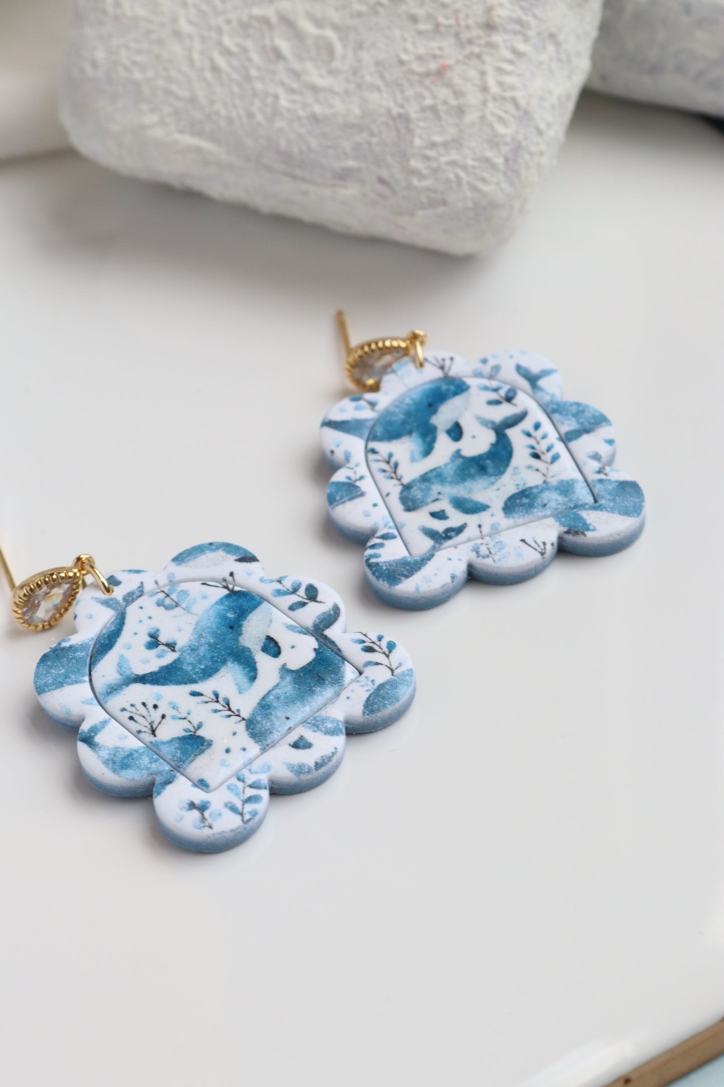 Whale of a Time Scalloped Dangles