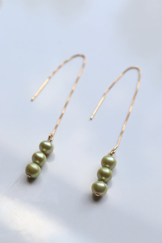 Peas in a Pod Threader Earrings