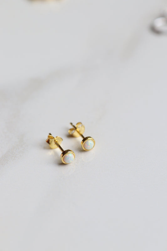 Opal Gold Vermeil Studs