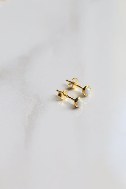 Opal Gold Vermeil Studs