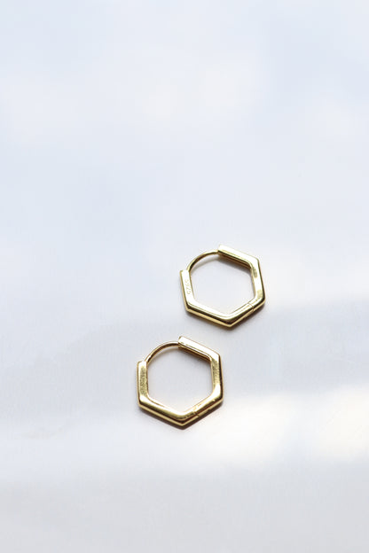 Gold Vermeil Hexagon Hoops
