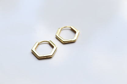 Gold Vermeil Hexagon Hoops