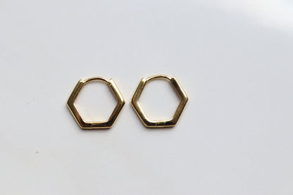 Gold Vermeil Hexagon Hoops