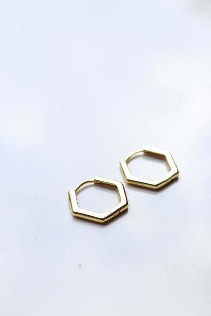 Gold Vermeil Hexagon Hoops