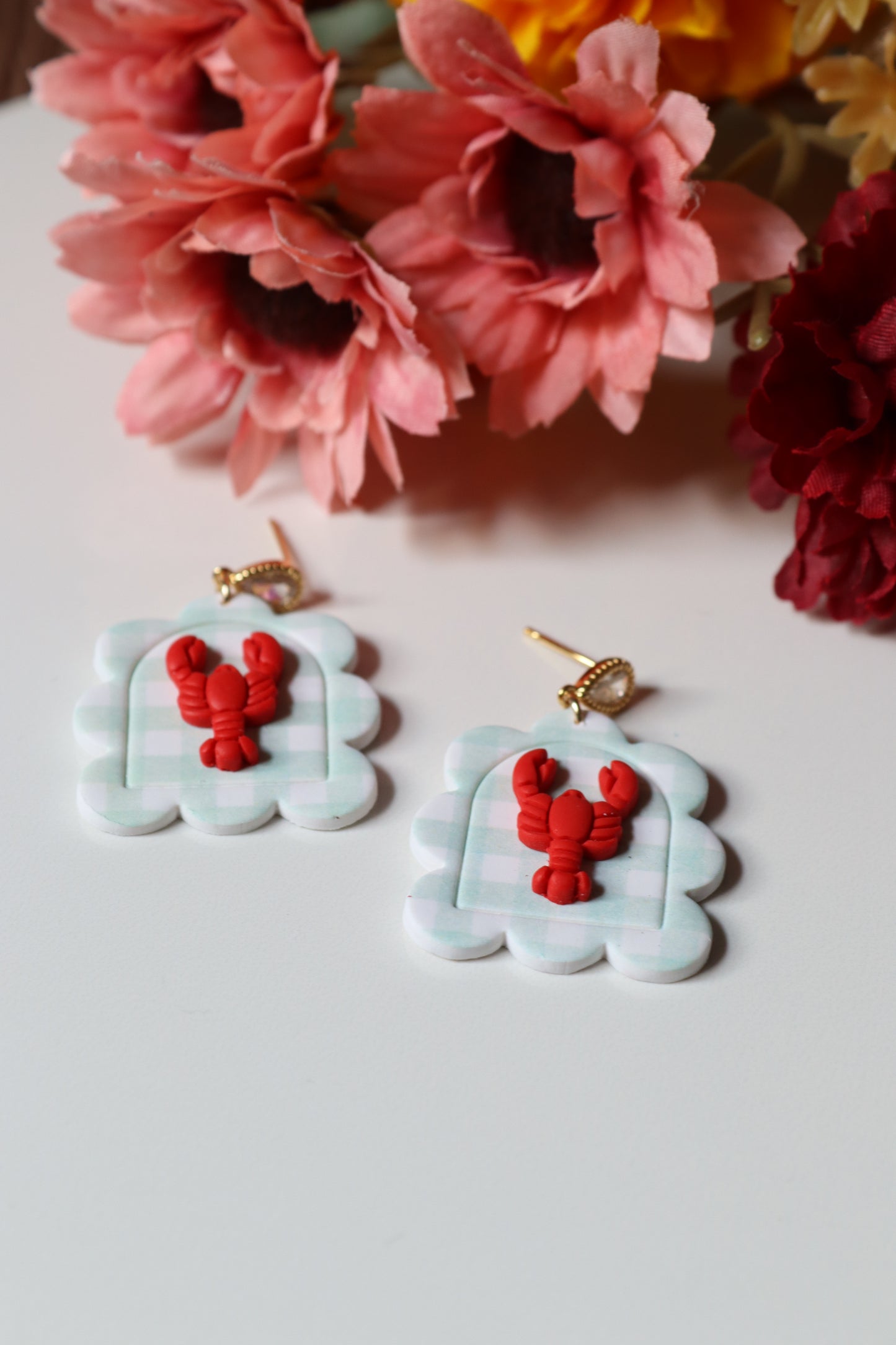 Gingham Aragosta Dangles