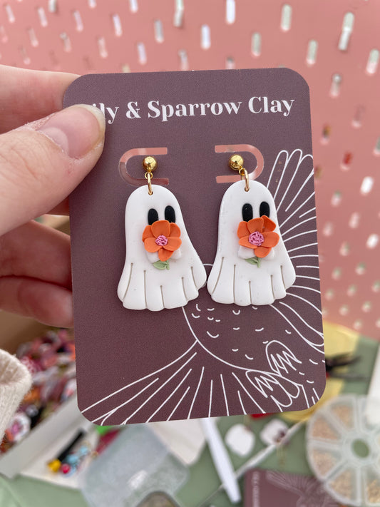 Floral Ghost Dangles