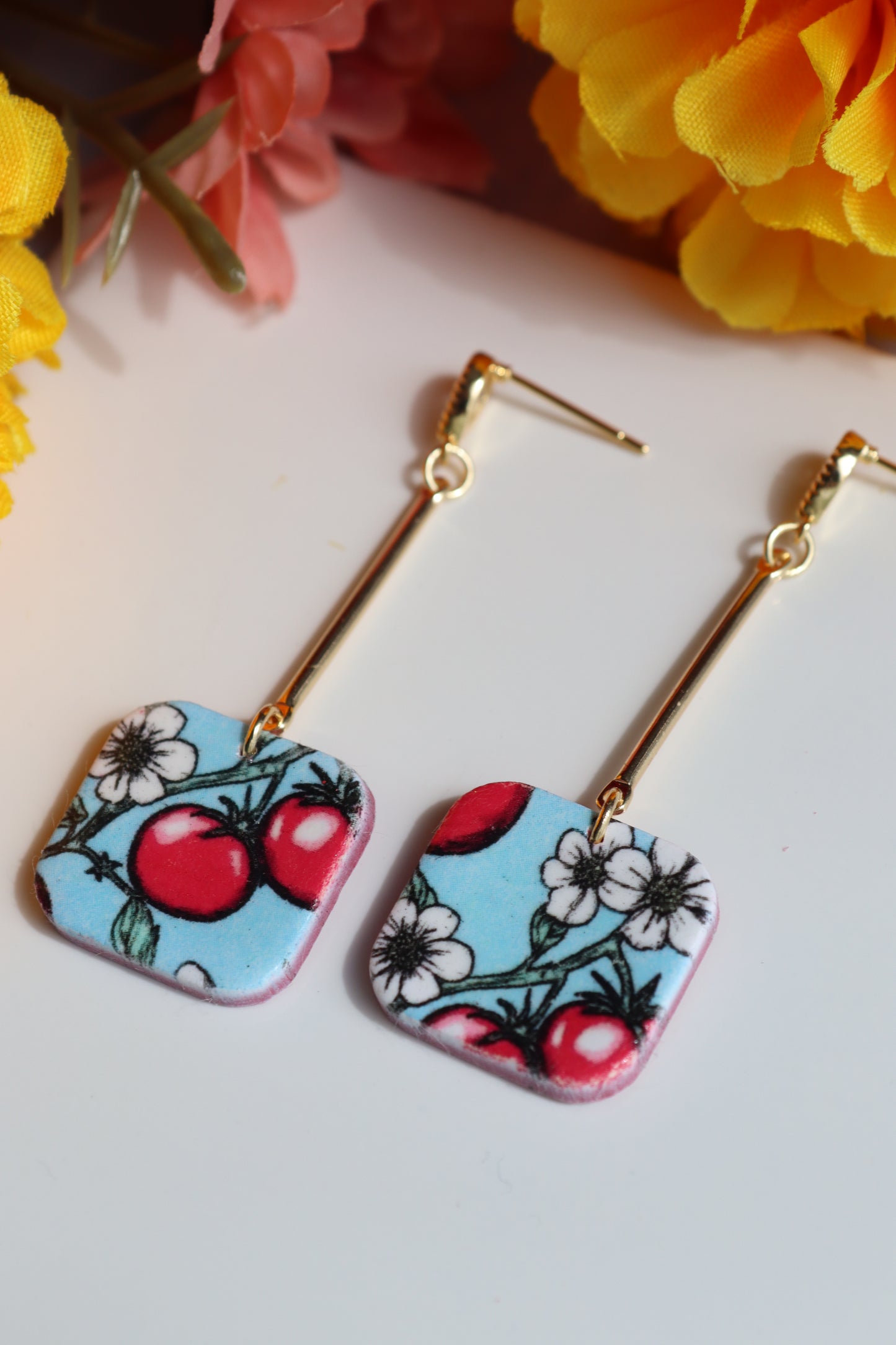 Vine-Ripened Square Drop Dangles