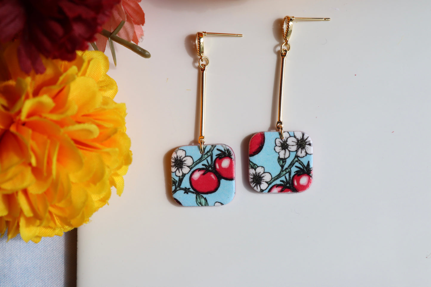 Vine-Ripened Square Drop Dangles