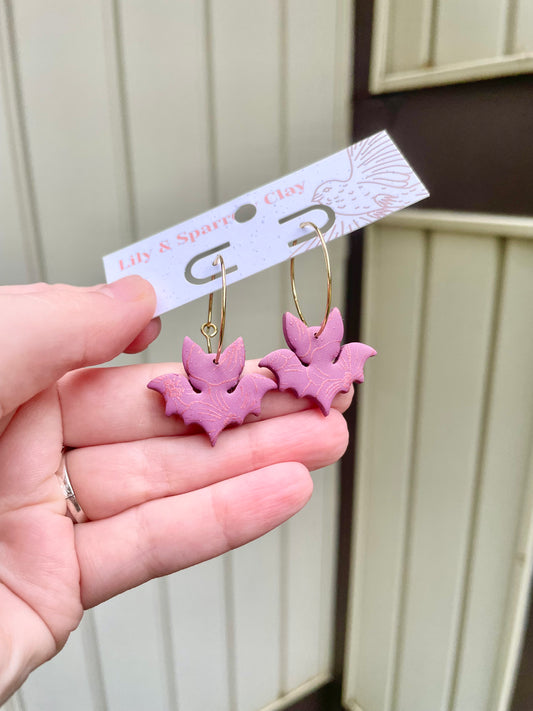 Monochrome Bat Hoops