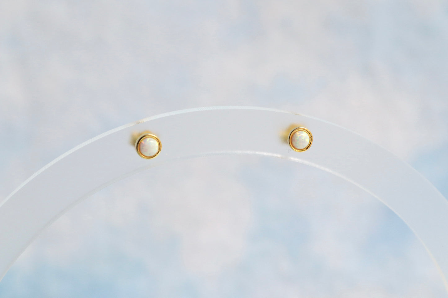 Opal Gold Vermeil Studs