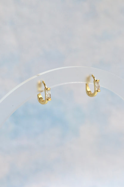 Gold Vermeil Cubic Zirconia Hoops