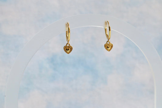 Gold Vermeil Tiny Heart Hoops