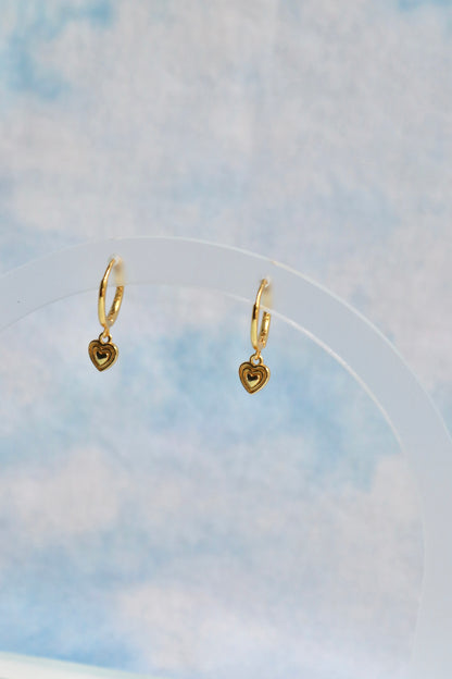 Gold Vermeil Tiny Heart Hoops