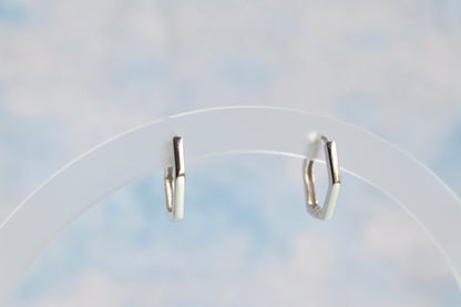 Sterling Silver Hexagon Hoops