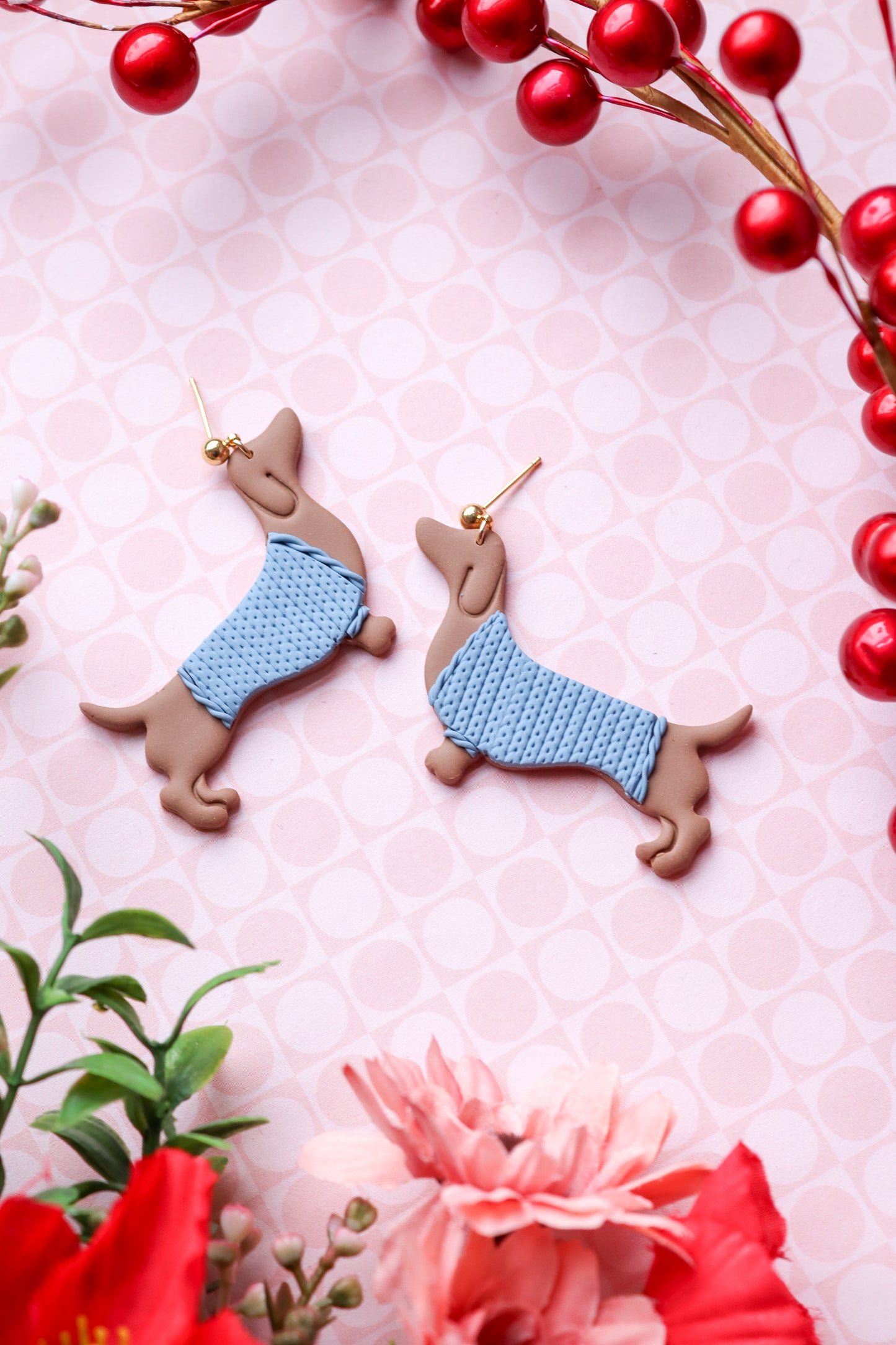 Doxies Wearing Sweaters Dangles