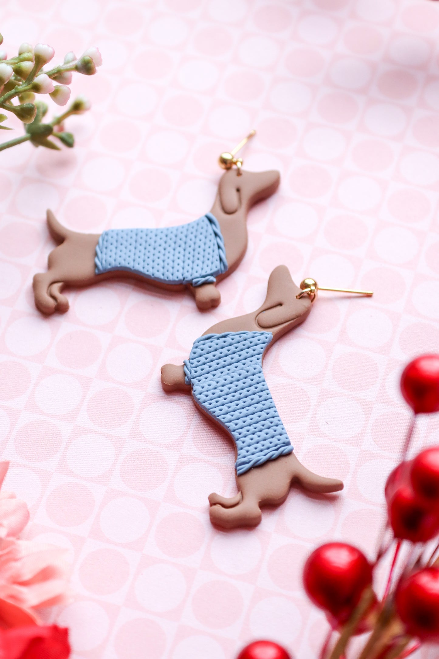 Doxies Wearing Sweaters Dangles