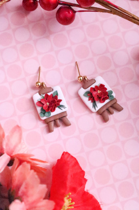 Poinsettia Portrait Dangles