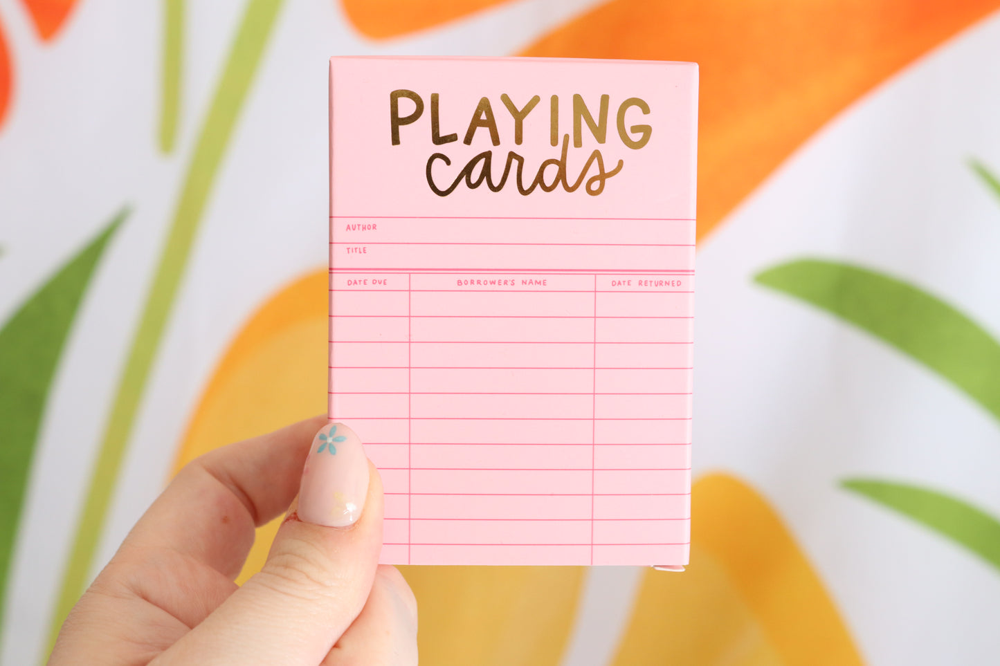 Pink Library Card Playing Cards