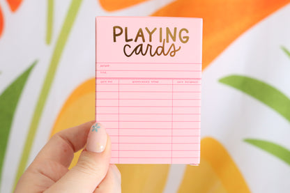 Pink Library Card Playing Cards