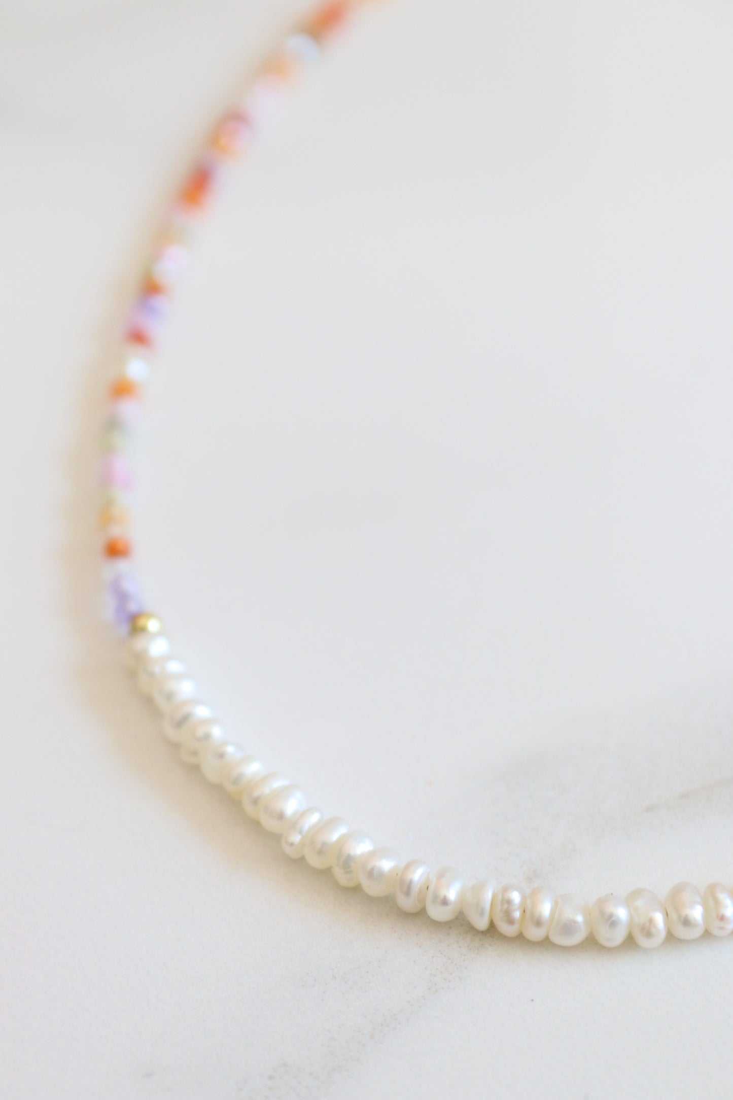 24k Gold-Filled Pearl and Gemstone Beaded Necklace | 18"