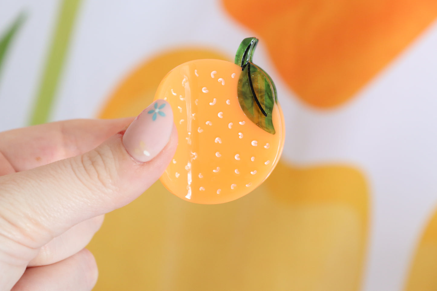 Small Orange Claw Clip