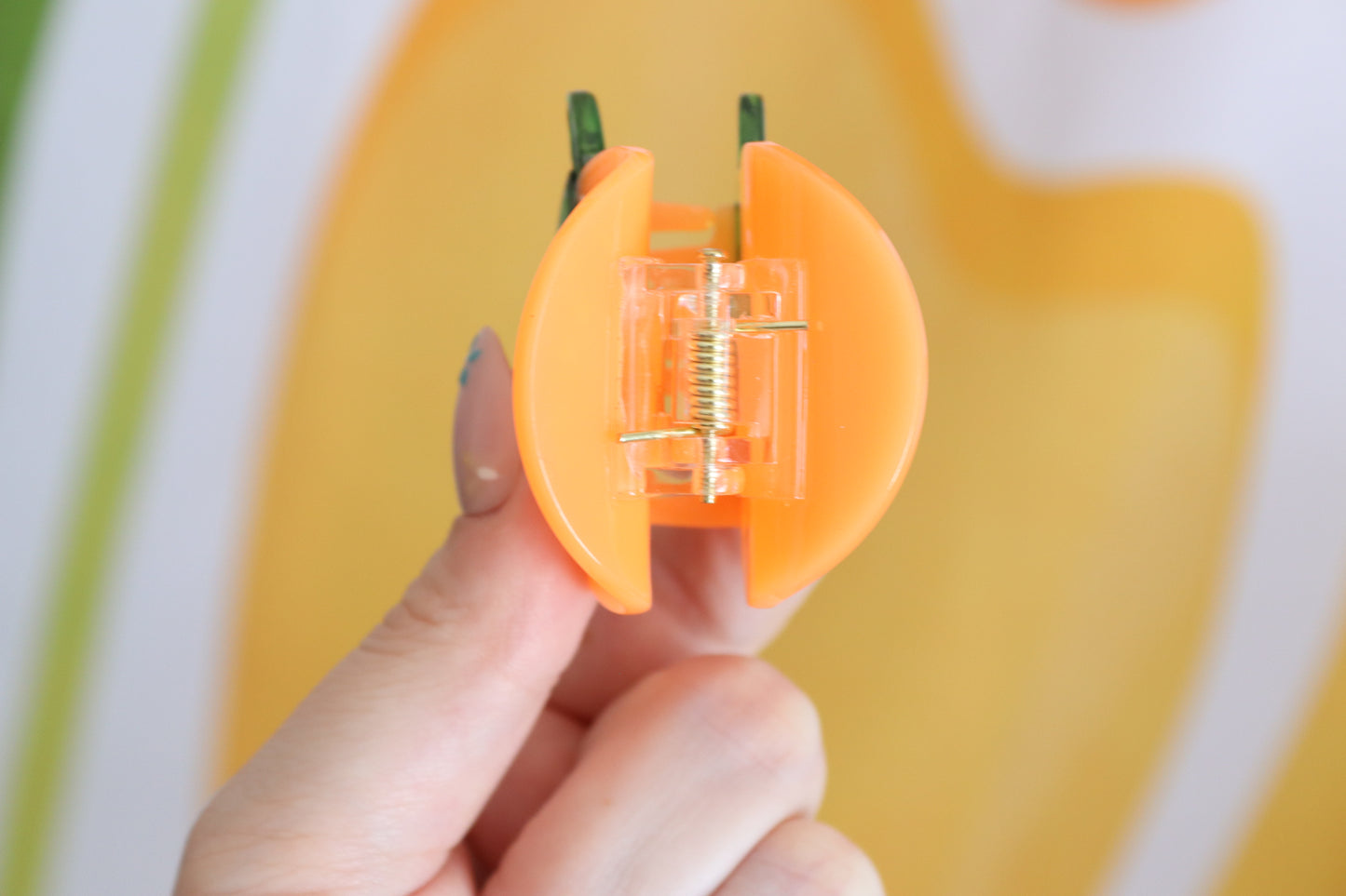 Small Orange Claw Clip