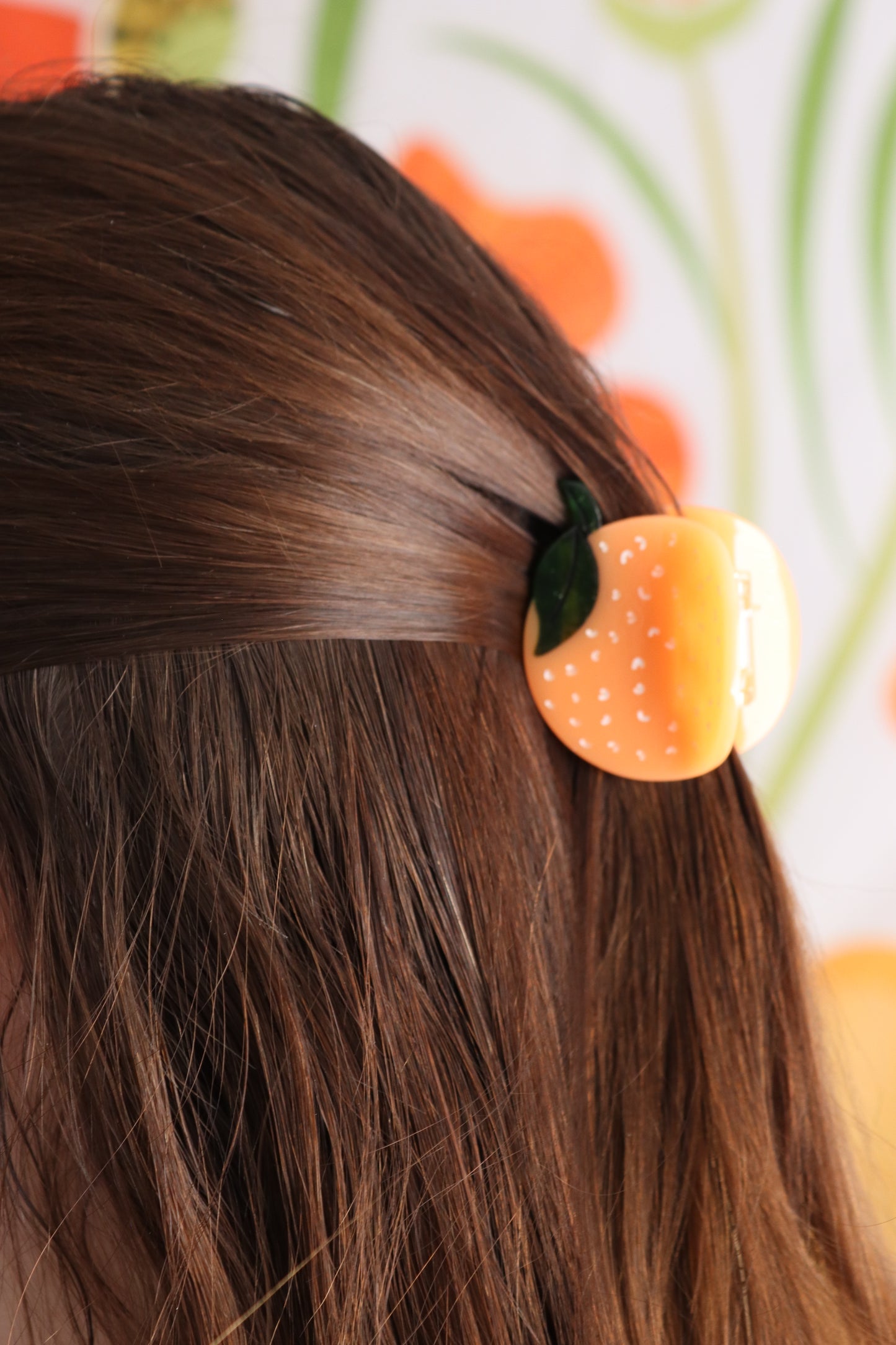 Small Orange Claw Clip