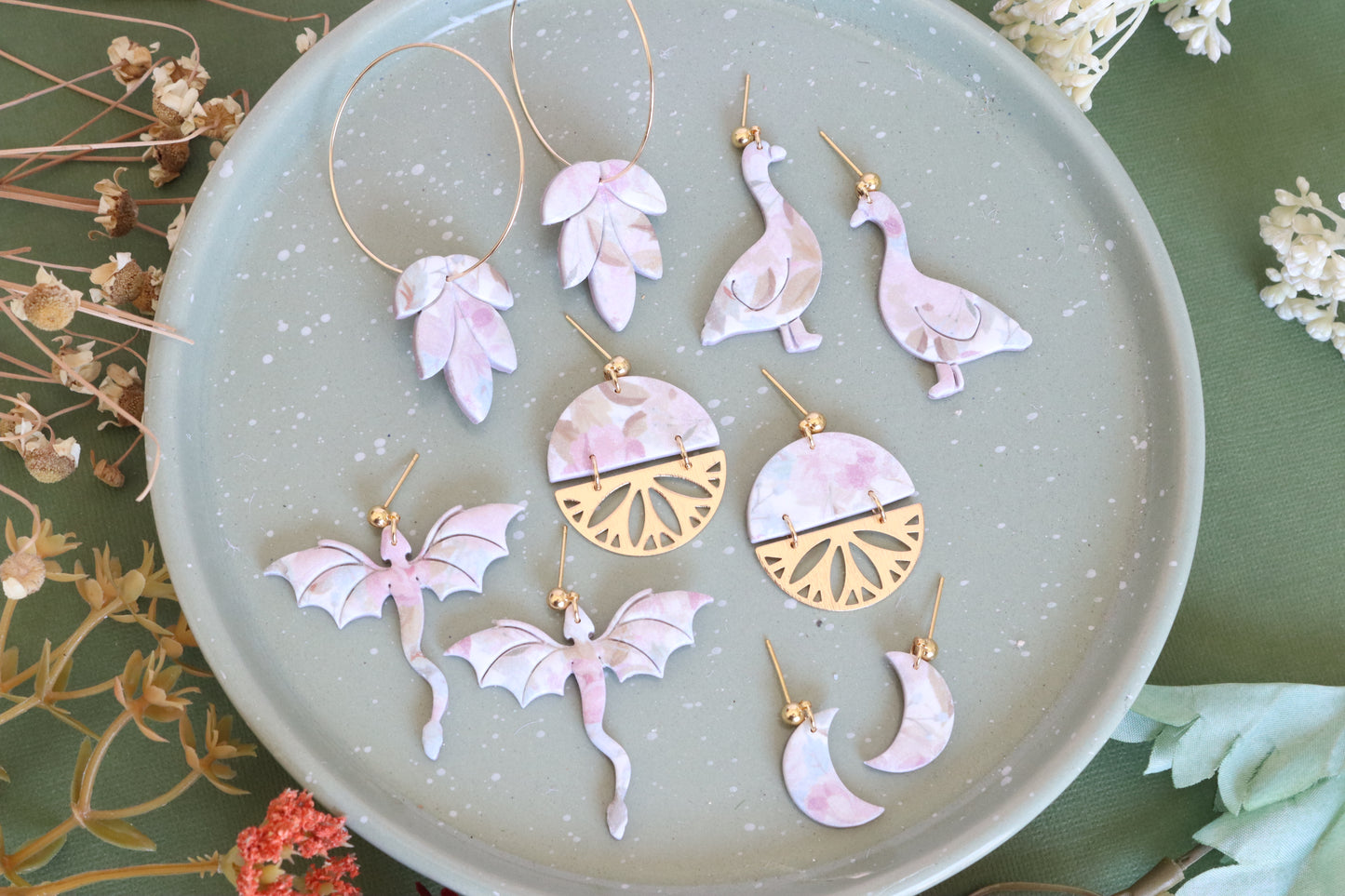 Soft Spring Floral Earrings (Multiple Shapes)