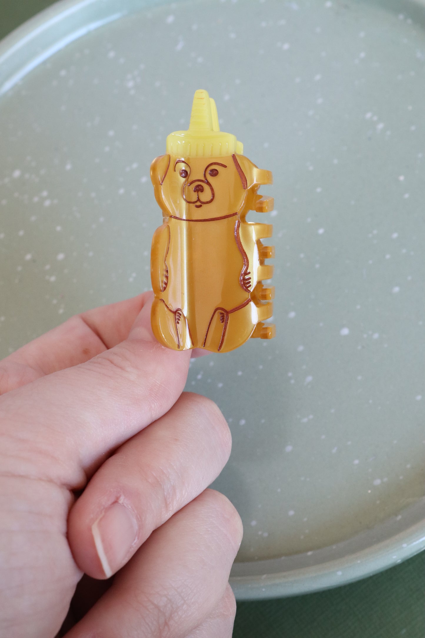Honey Bear Mini Claw Clip
