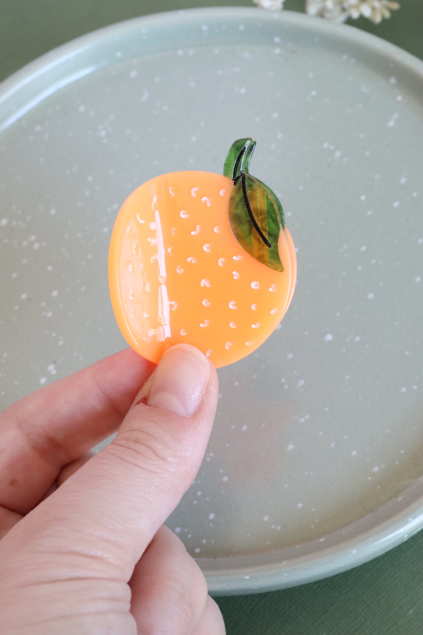 Small Orange Claw Clip