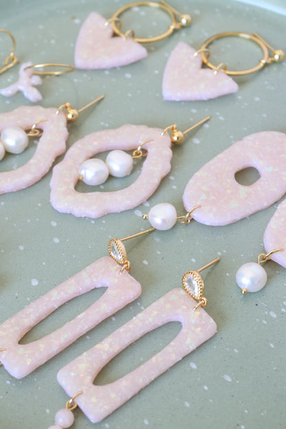 Soft Pink Opal Earrings (Multiple Shapes)