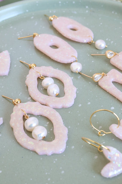 Soft Pink Opal Earrings (Multiple Shapes)