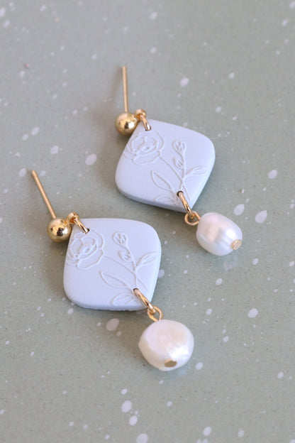 Lisa Floral Pearl Drop Dangles