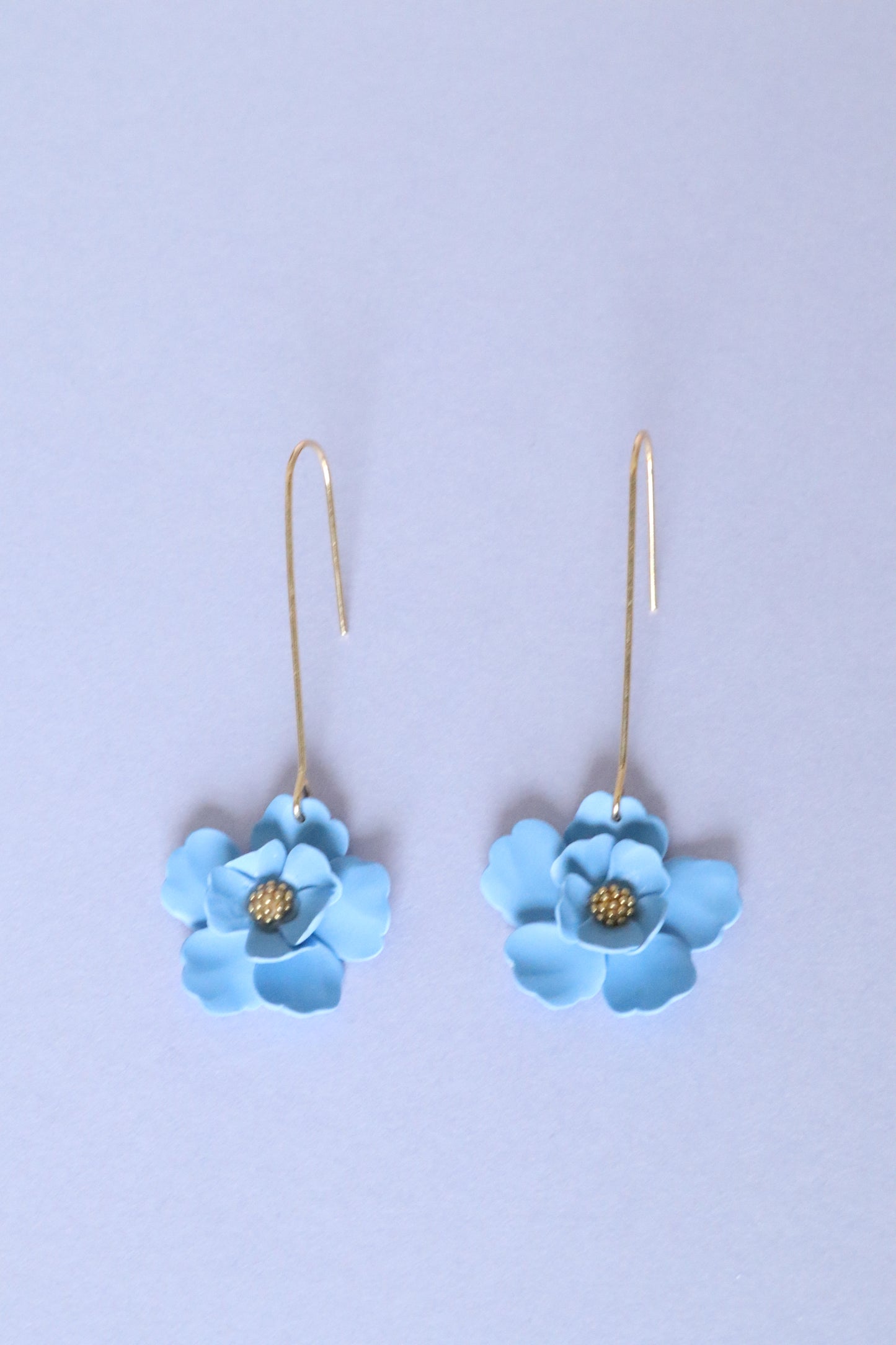 Blue Flower Drop Dangles