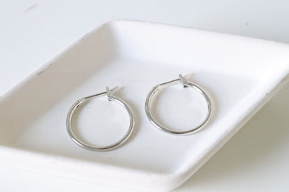 20mm Silver-Plated Huggie Hoops