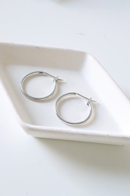 20mm Silver-Plated Huggie Hoops