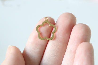 24k Gold-Plated Flower Charm