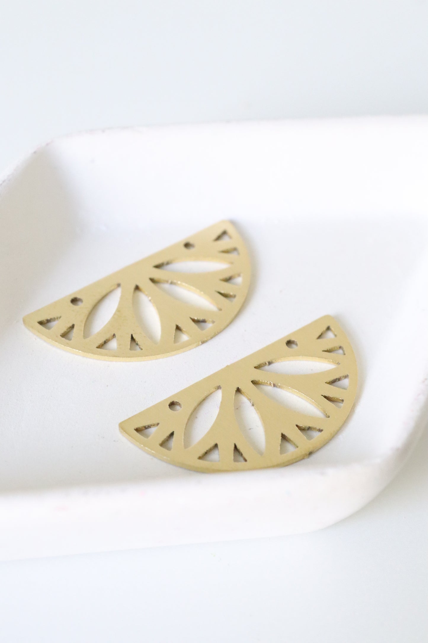 Brass Half-Circle Charm