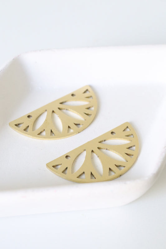 Brass Half-Circle Charm
