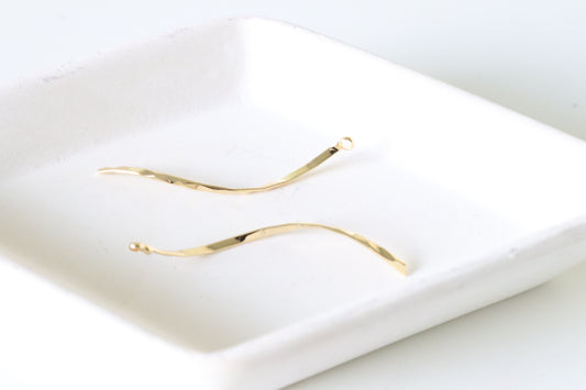 Wavy Gold-Plated 35mm Bar Charms